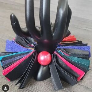 Colorful Leather Fringe Bracelet